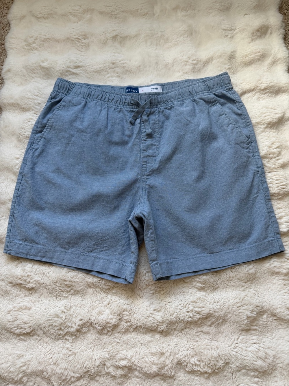 Old Navy Men’s Light Blue Linen-Blend Jogger Shorts - L - Picture 5 of 13